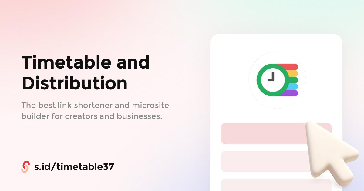 Timetable and Distribution